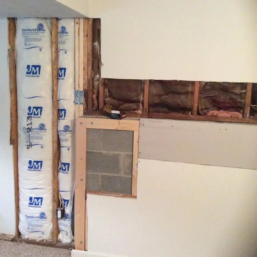 Wall insulation replacement during Contents Cleaning & Restoration in London